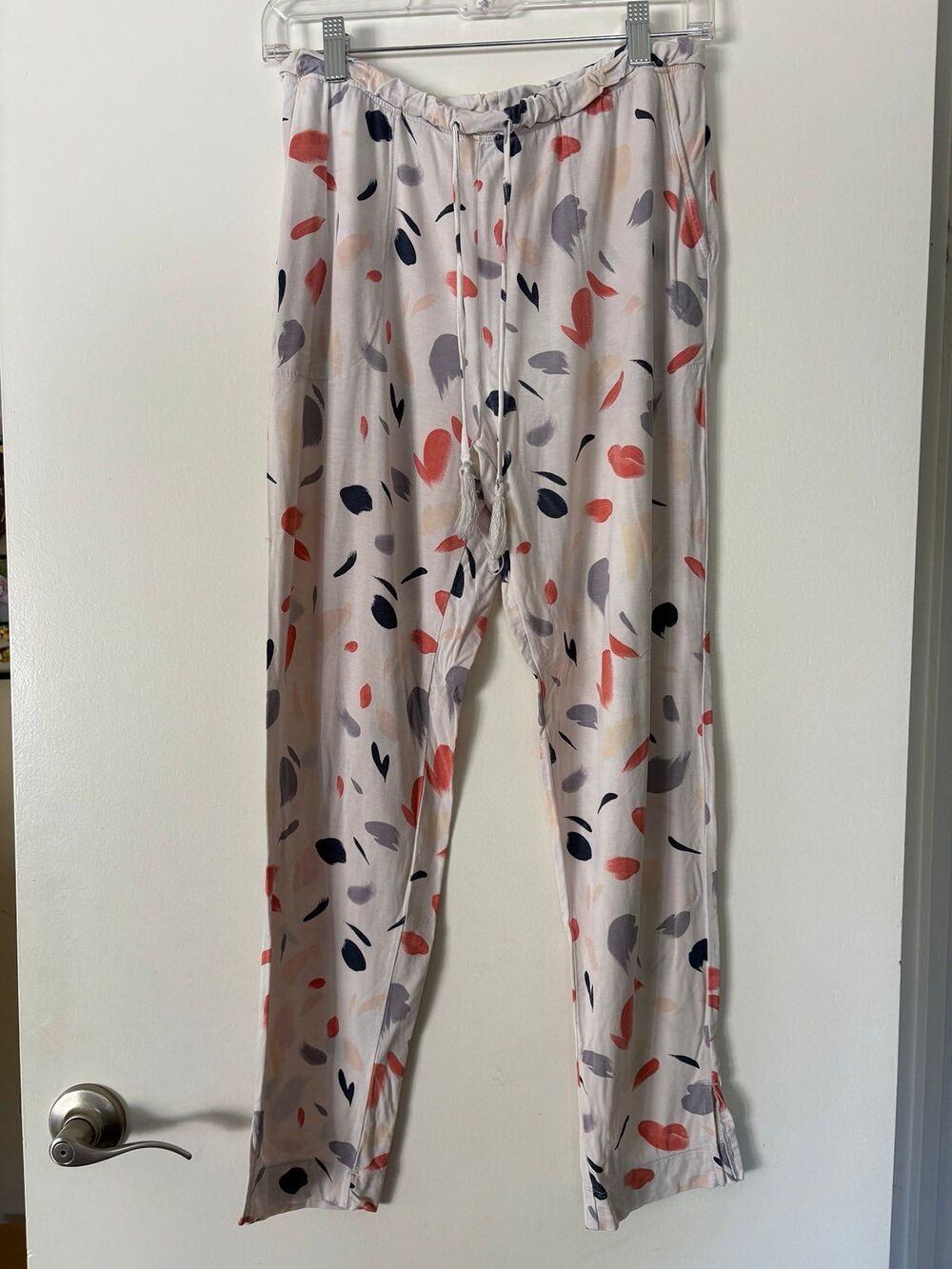 Soma 2 PC Cool Nights Pajama Set S Long Sleeve Pockets Abstract Brushstroke Luxe - Picture 3 of 10